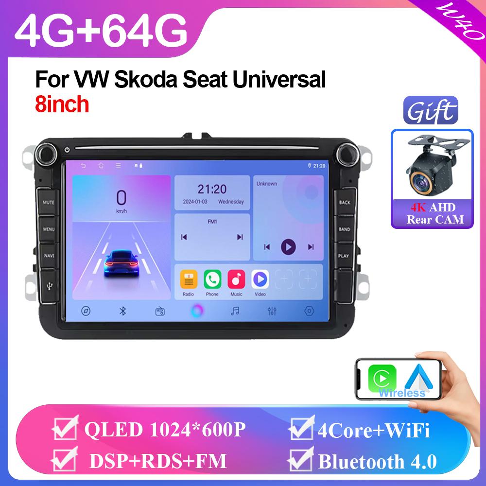 8" 2 Din Android All In One Car Radio Wireless CarPlay Auto для VW Passat Golf Polo Caddy Seat Leon Altea Skoda Fabia Octavia