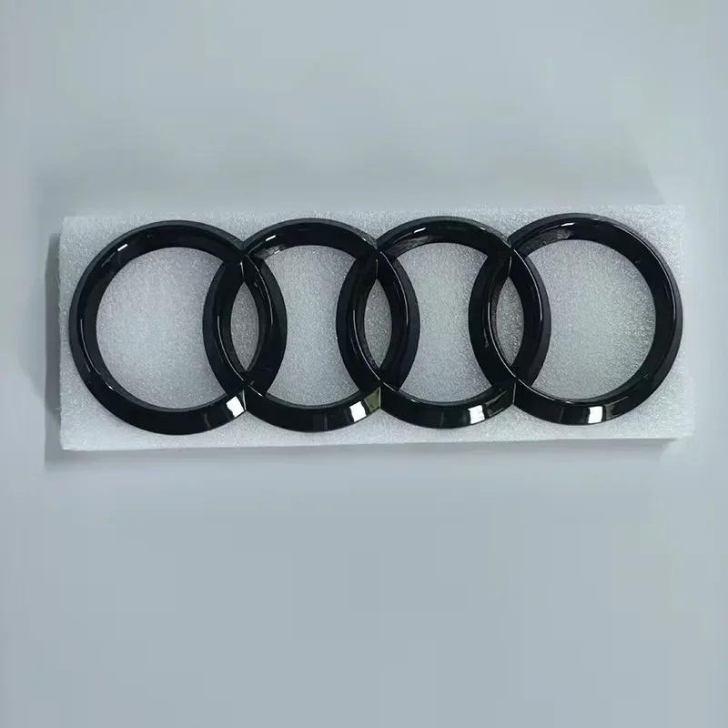 For Audi RS3 For AUDI S3 2010-2020 Car Front Grille Replace Emblem ABS Glossy Black Rear Badge Modified Sticker 4Ring Logo Sline Decoration