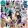 50 New Products for Medieval Magic Witch Girl Black Cat Crow Magic Hat Musical Instrument Skateboard Stickers