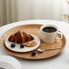 Круглая тарелка из массива дерева, поднос из дерева водяного каштана, чашка для десерта/торта, круглая кофейная, изысканная посуда для завтрака