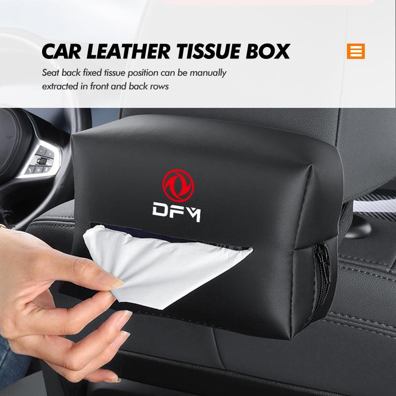 For Dongfeng Motor Car Tissue Box Holder Leather Multifunctional Center Console Armrest Napkin Bag DFM DFSK Glory 360 Cefiro MX6