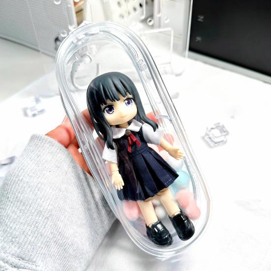Clear Figure Display Bag with Metal Buckle Waterproof PVC Zipper Dustproof Portable OB11 BJD Doll Carrying Case Hanging Storage Bag