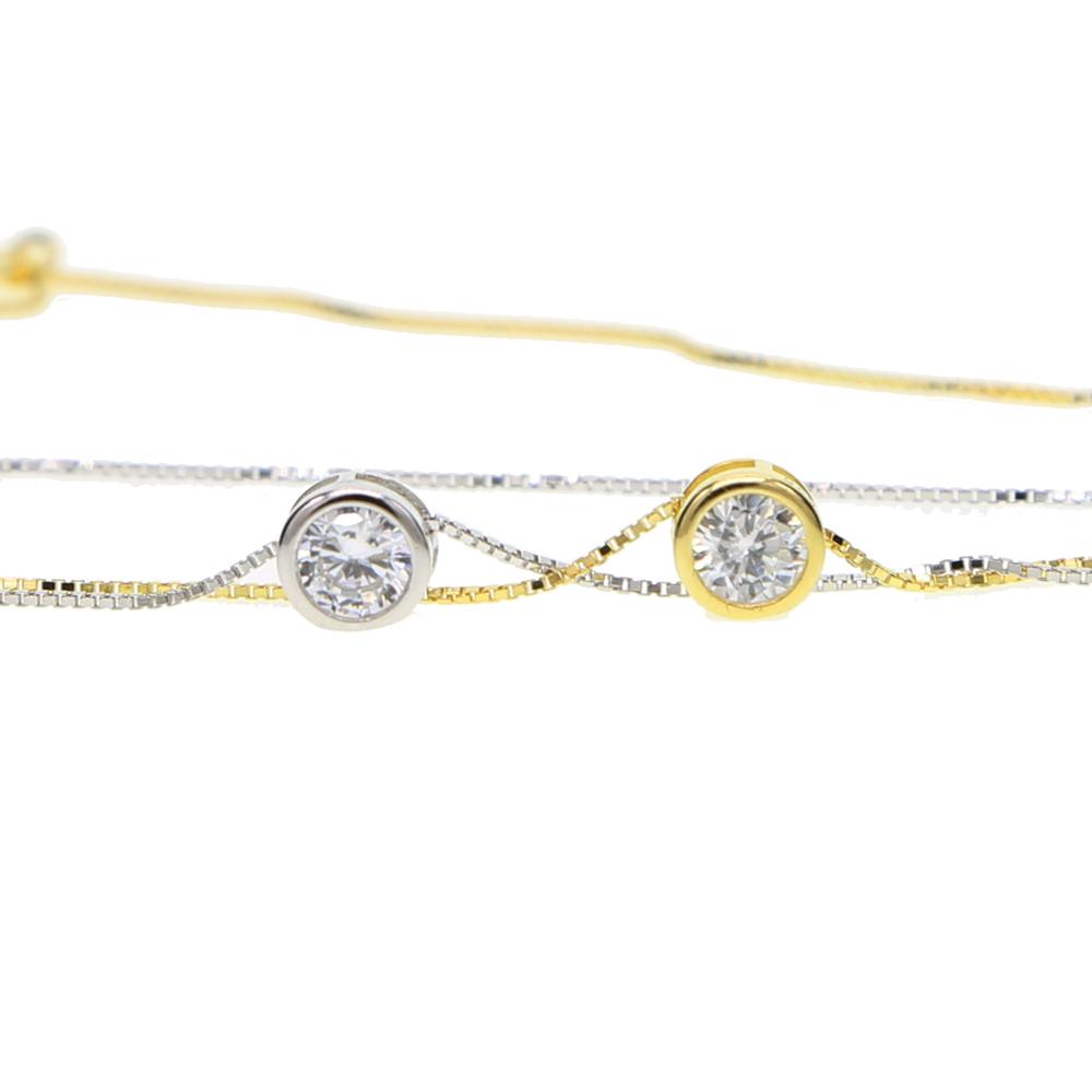 Изящная цепочка-коробка с одним камнем-солитером из фианита и серебра 925 пробы, оправа 5 мм, ожерелье с одним камнем из фианита 925 пробы