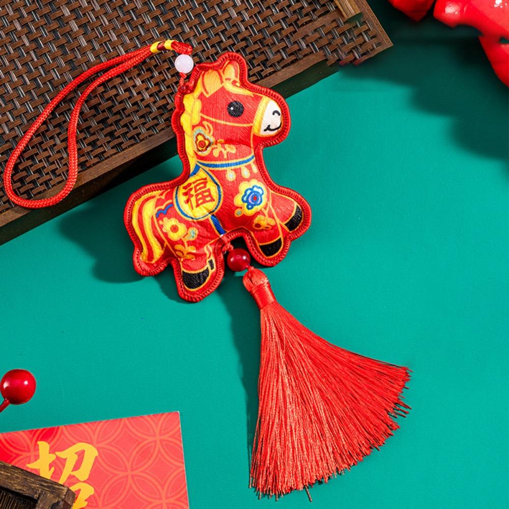 Embroidery Zodiac Mascot Pendant Blessing Car Hanging Pendant Horse Incense Bag  Spring Festival