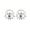 Devil's Eye Drip Oil Alloy Earrings: Trendsetting European & American Street Style