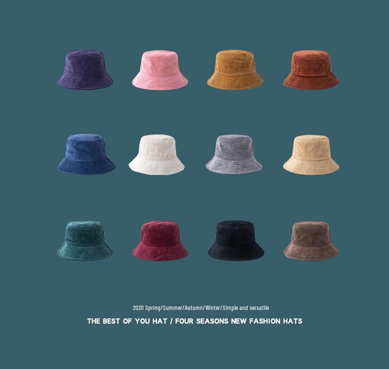 Японская вельветовая панама для женщин — мода на осень и зиму, корейский стиль ретро-досуг