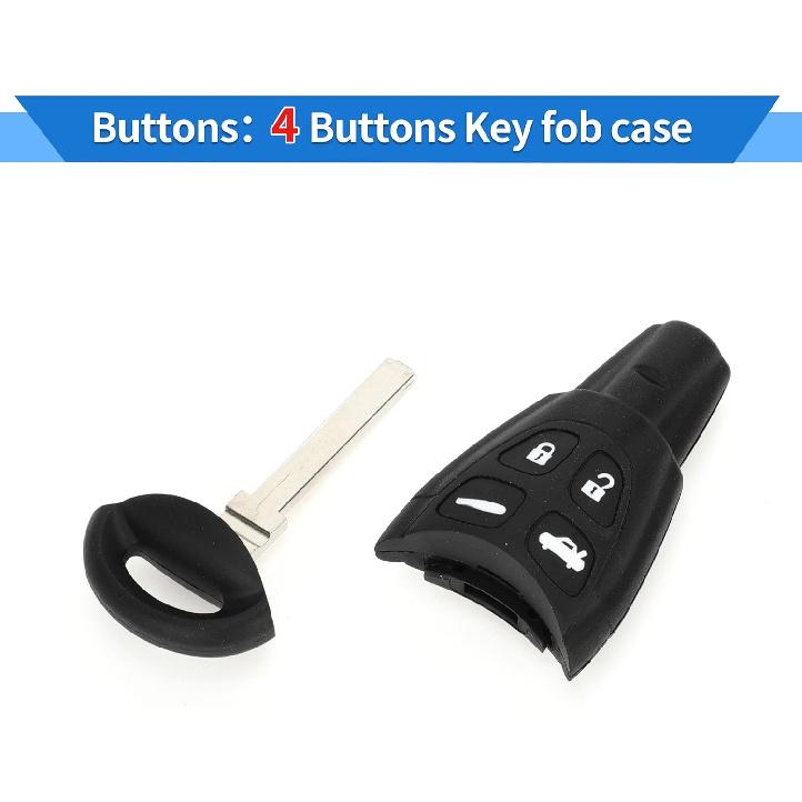 Key Shell Case for SAAB 93 2007-2012 Estate and Saloon Keyless Entry Remote Key Fob Replacement Case 4 Buttons