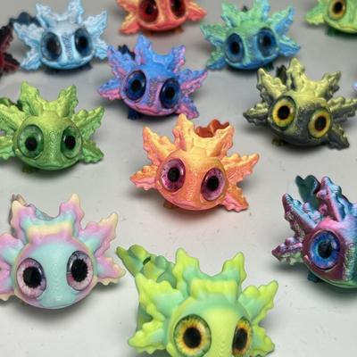 3D-печатные фигурки саламандр, игрушки-животные, модель динозавра, подвижные суставы, симуляция, большие глаза, игрушки-непоседы, декор, детский подарок