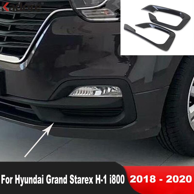 Для Hyundai Grand Starex H-1 i800 2018- Накладки на противотуманные фары автомобиля из углеродного волокна, отделка, рамки противотуманных фар, аксессуары