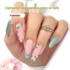 Color Block Floral French Manicure Press-On Nails - Set of 24 Fake Nail Stickers