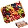 Travel Charcuterie Board with Black Handle Reusable Wooden Cheese Charcuterie Board Box Serving Tray Kitchen Knife Supplies