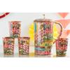 Meena Padharo Mhare Desh Theme Copper Gift Set of 1 Jug & 4 Glass - Perfect for Home, Office, and Gifting, Jug-1.5 Litre & Glass-270 ML Each