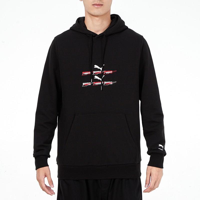 Puma Спортивная беговая повседневная свободная толстовка с капюшоном с длинным рукавом мужская толстовка черная 533145-51