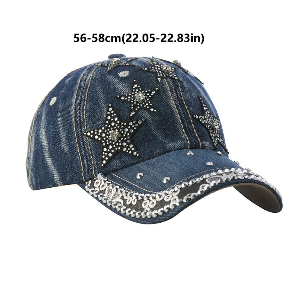 Fashion Adjustable Denim Baseball Cap Bow Sun Protection Peaked Cap Versatile Breathable Sun Hat Outdoor
