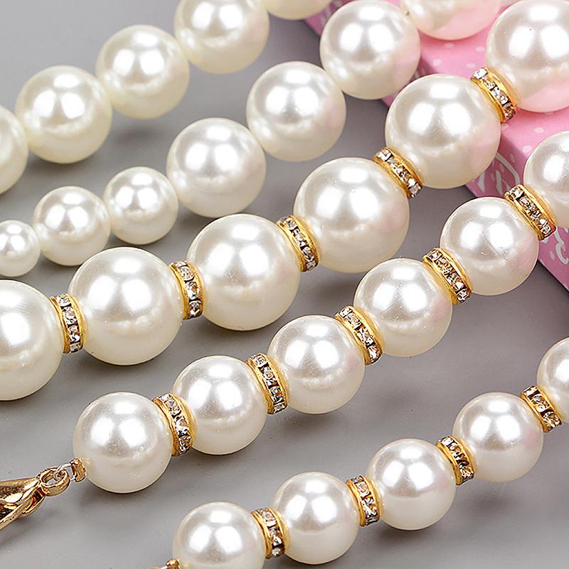 Classic Short Pearl Bag Beaded Handle Chain For Women Girls Bags Tote Bag Handle Replacement Pearl Chain Bag Accessories