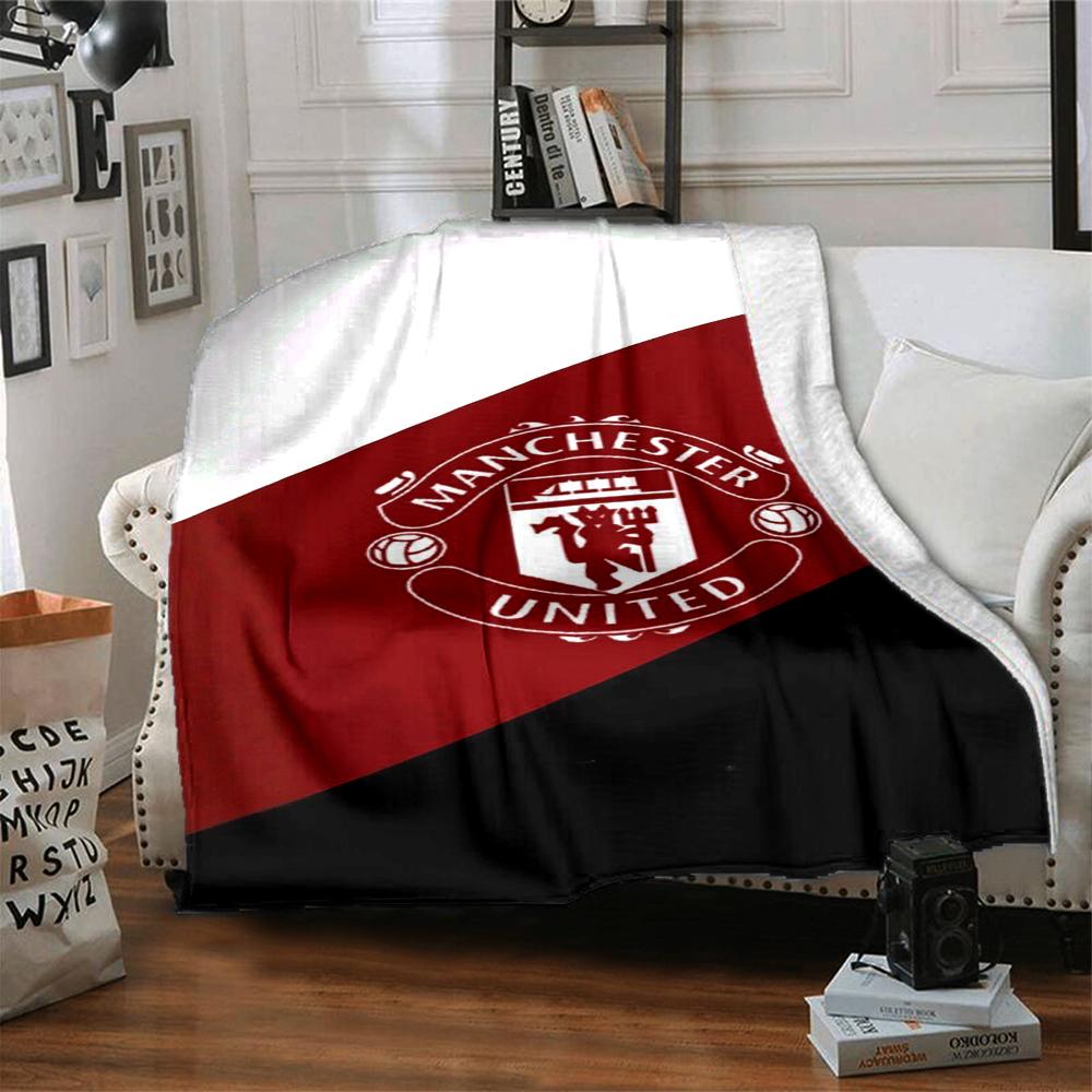Manchester United Theme Printed Blanket - Perfect for Couch, Bed, Travel & Outdoor Use | Machine Washable, Cozy & Durable.