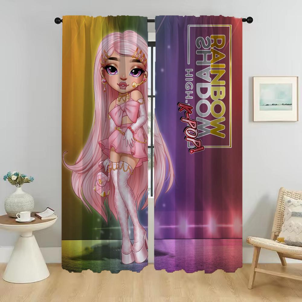 Радужные высокие противомоскитные шторы для гостиной, украшения на Хэллоуин, затемняющие шторы для комнаты, 2-панельные перегородки, шторы для дома