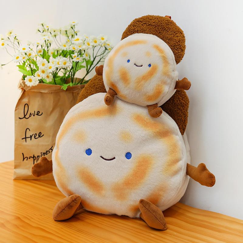 New Creative and Funny Baoding Roujiamo Donkey Meat Fire Plush Toys Give Gifts Cute Doll Throw Pillow Cushion