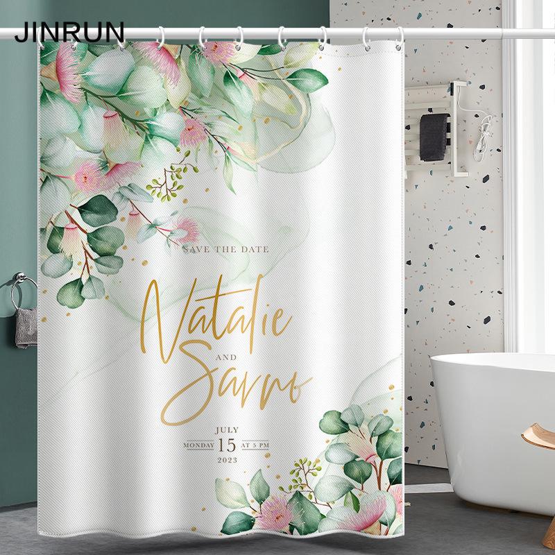 Bathroom Thickened Waterproof Curtain Mildew Proof Shower Curtain Shower Partition Curtain Shower Curtain Bathroom Curtain Free Perforation
