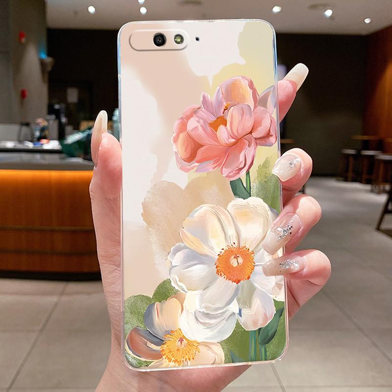 Phone Case For Huawei Y6 2018 Fundas Capa Butterfly Bow Protective Casing Transparent Soft Silicone TPU Cover Coque