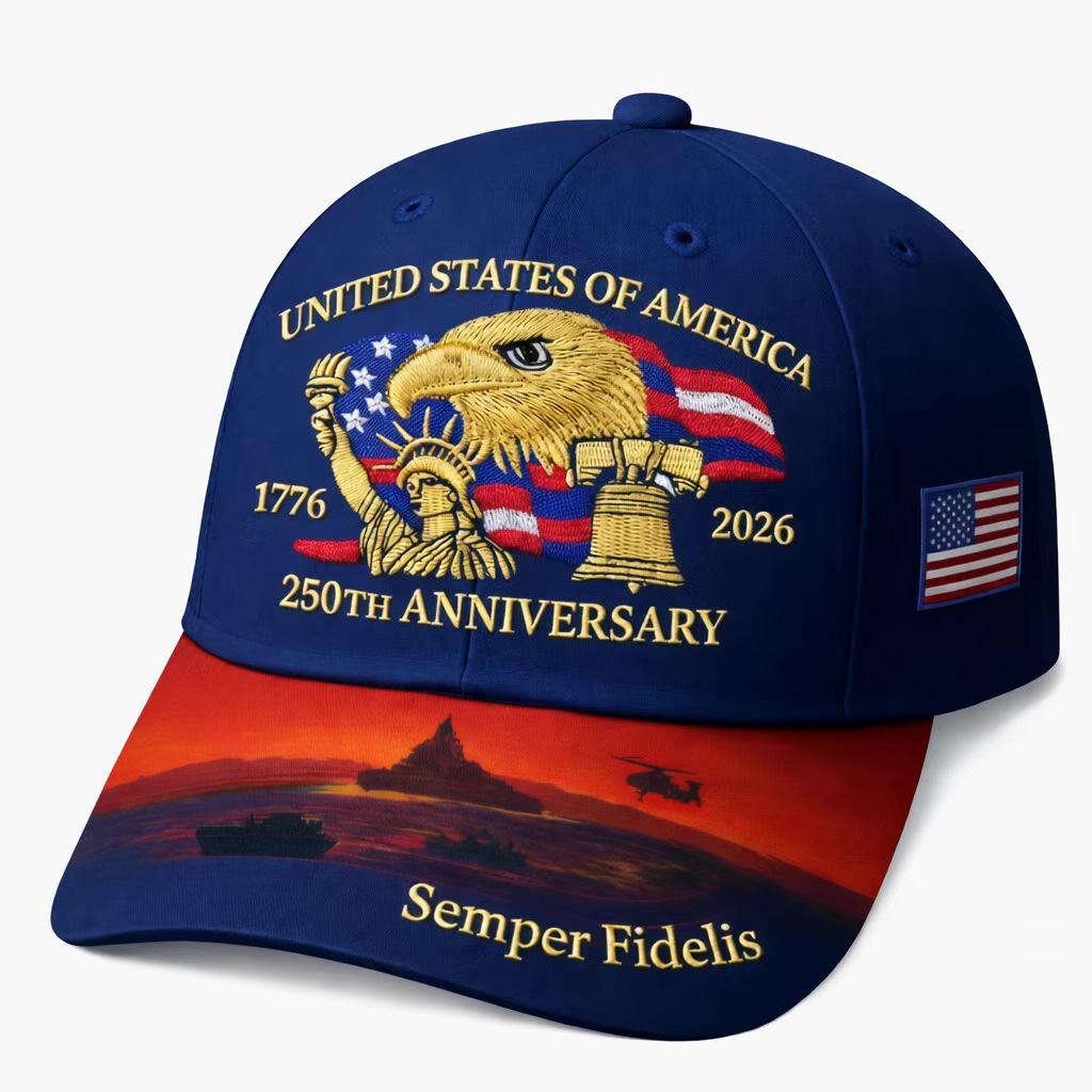Limited Edition 250th Anniversary USA Eagle & Statue of Liberty Embroidered Baseball Cap, Unisex Adjustable