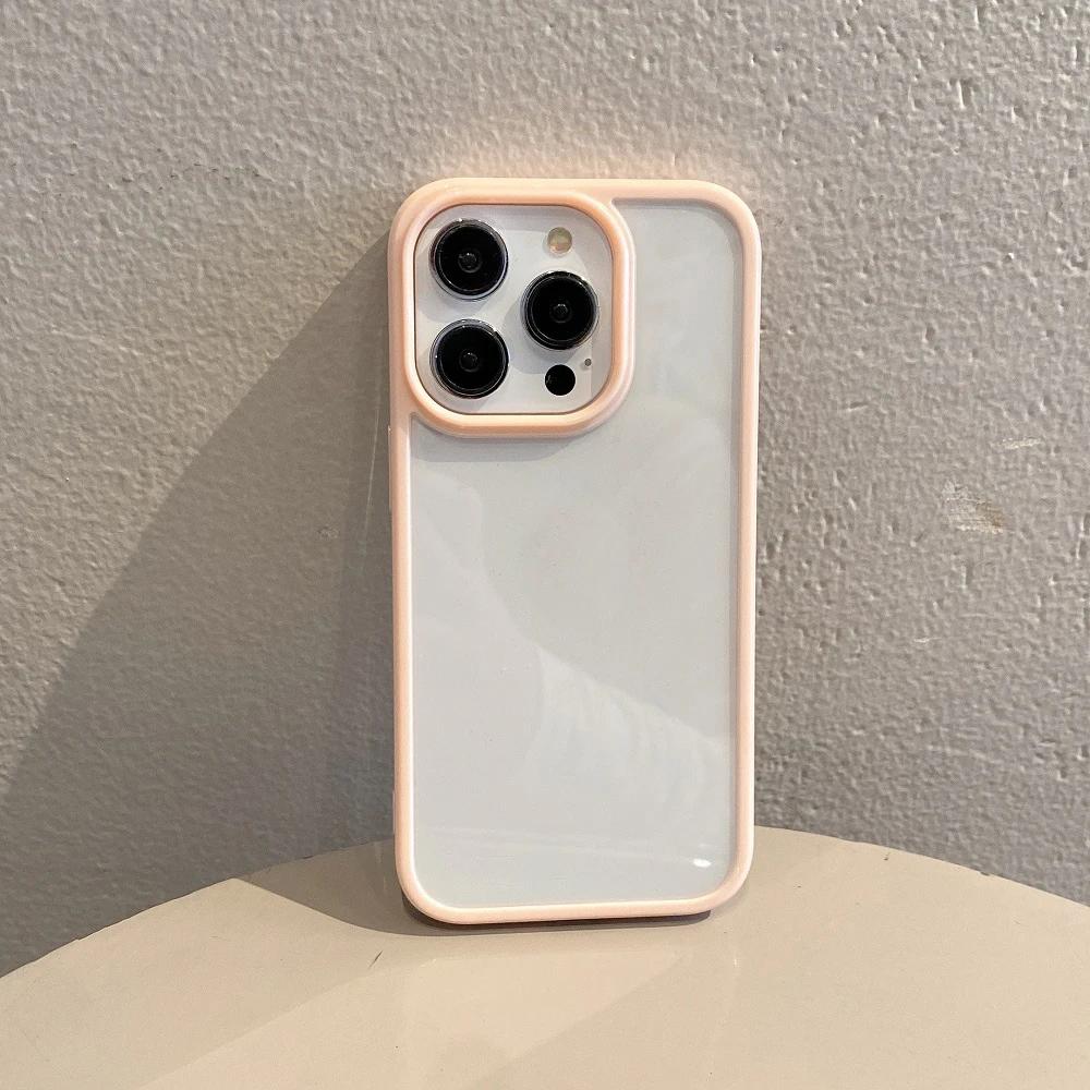 Модный прозрачный чехол-бампер цвета конфет для iPhone 15 14 13 12 11 Pro Max XR XS X Plus, мягкая противоударная задняя крышка из ТПУ