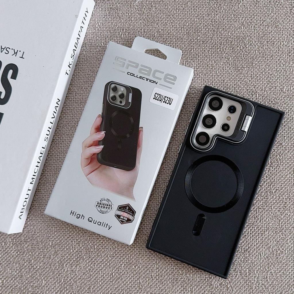 Suitable for Samsung S24ultra Mobile Phone Case Magnetic S23s22ultra Lens Bracket S24plus Protective Case for Men