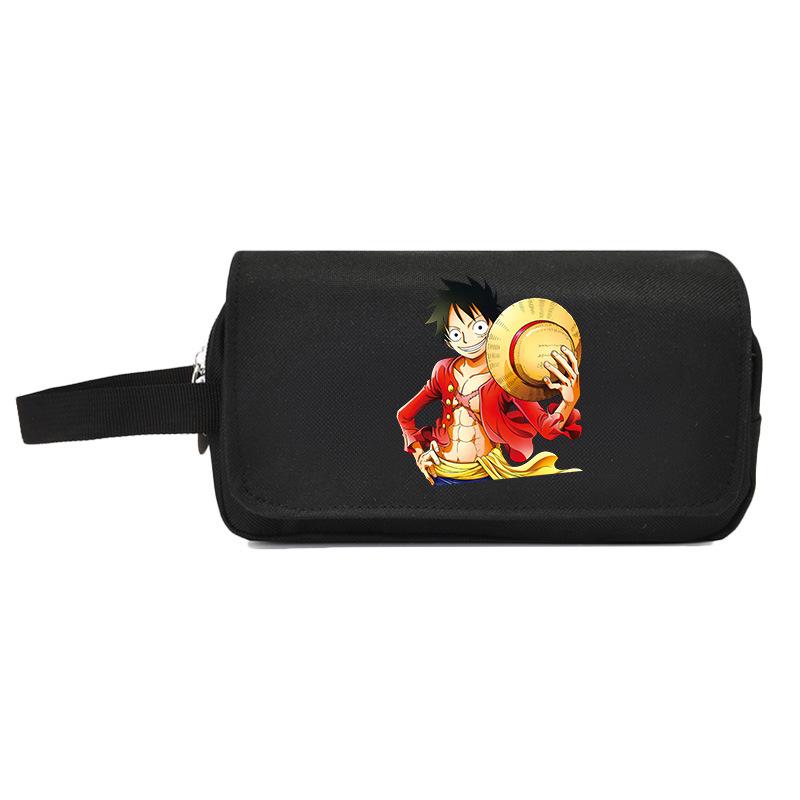 One Piece Large Capacity Pencil Case - Luffy, Zoro, Ace, Law, Sanji Japanese Style Student Stationery Bag