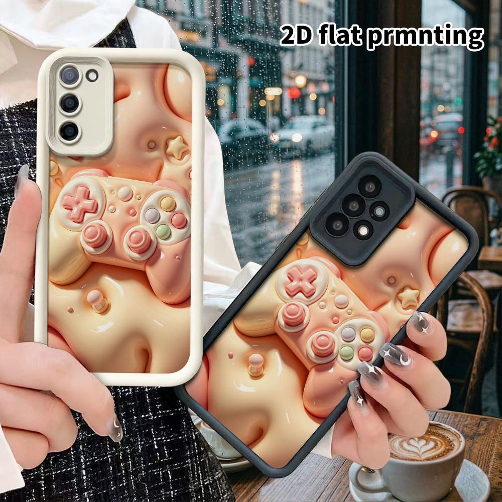 Phone case: 2D flat, suitable for Samsung Galaxy A34 A35 M05 M06 S20 S22 S21 FE Plus 5G protective case, pink game controller, perfect holiday gift fo