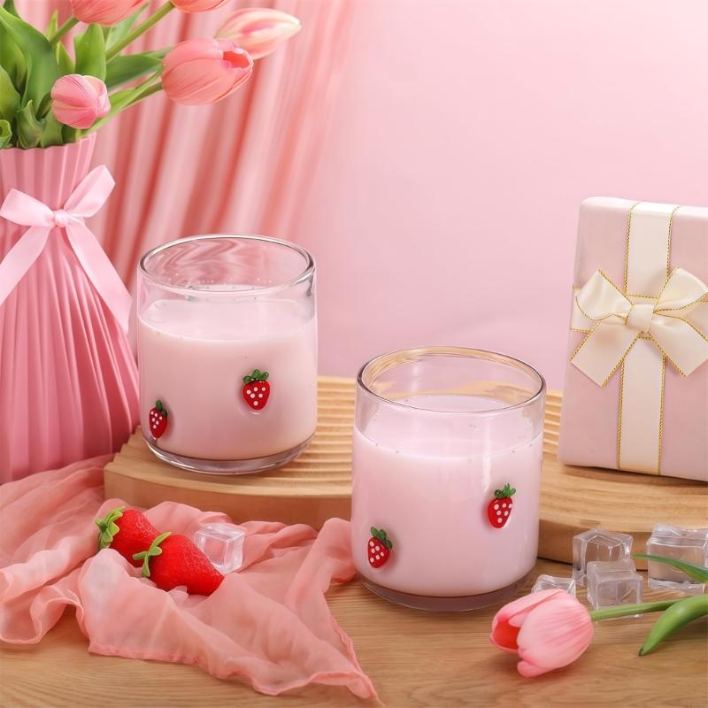 Set Of 2 Lemon Design Glass Cups Sturdy Materials 14oz Capacity Suitable For Parties homes Decors Beverage Serving