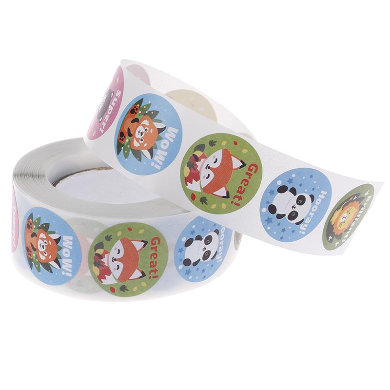 500 шт. Учителя награды наклейки милые животные наклейки школа мотивационные наклейки