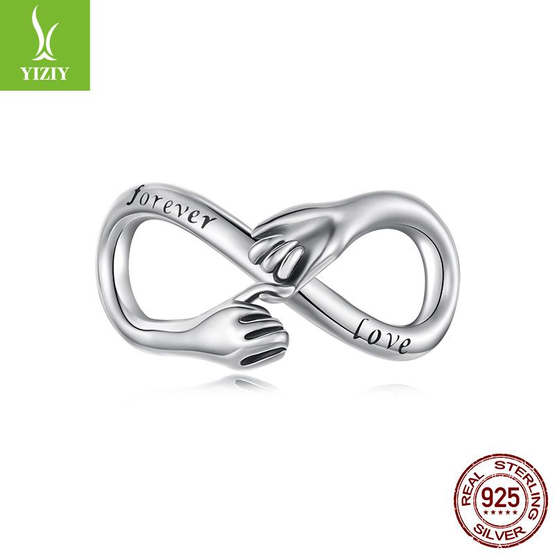 Eternal Convention Beaded S925 Silver Infinity Eight Character Symbol Source Factory Versatile Diy Bracelet Accessories