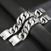 Мощный тяжелый металл шириной 31 мм, большой толстый браслет с кубинской цепочкой для мужчин, массивные мужские ювелирные браслеты из нержавеющей стали на руках