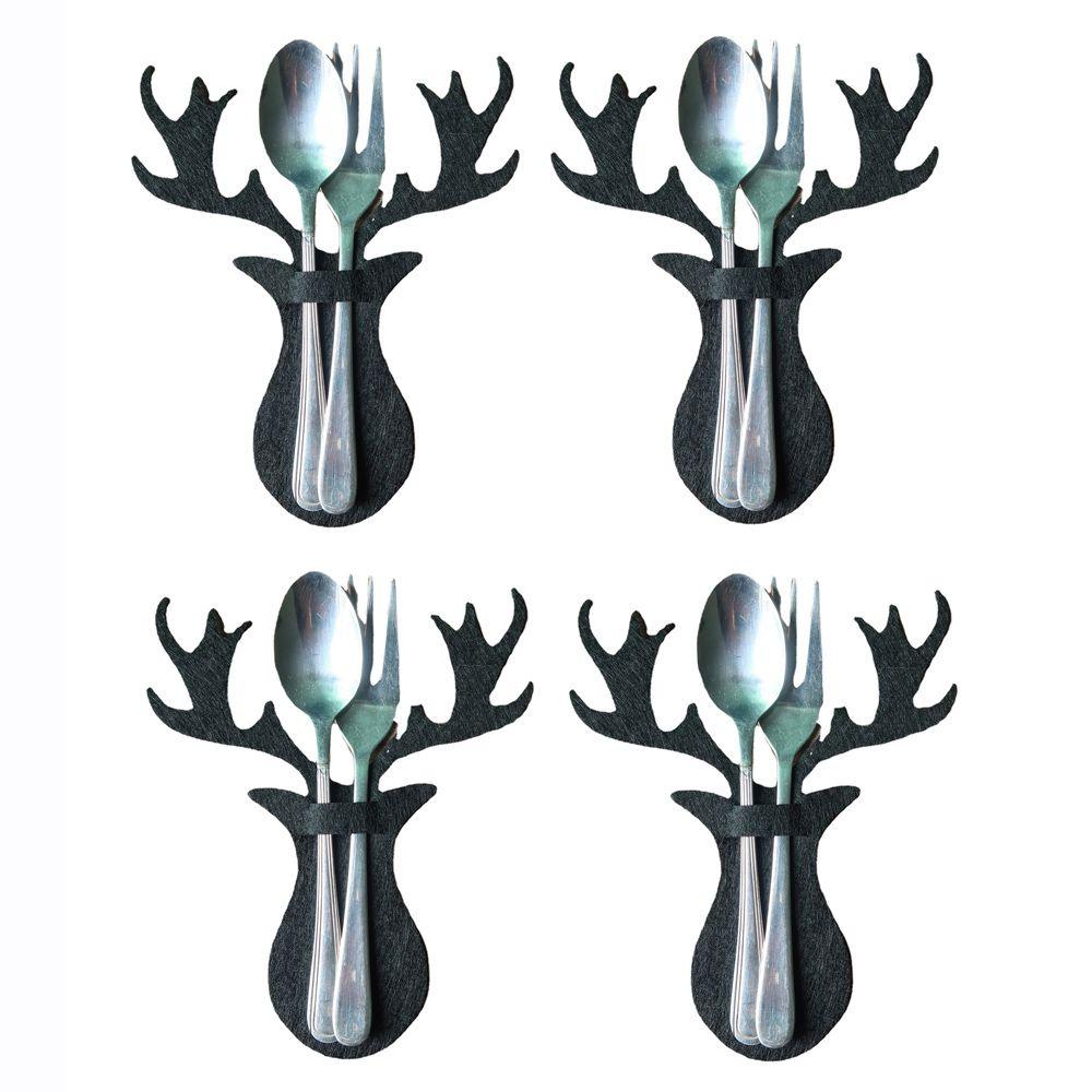 Pocket Xmas Tree Cutlery Bag Christmas Knife Fork Holder Table Decorations Tableware Organizer