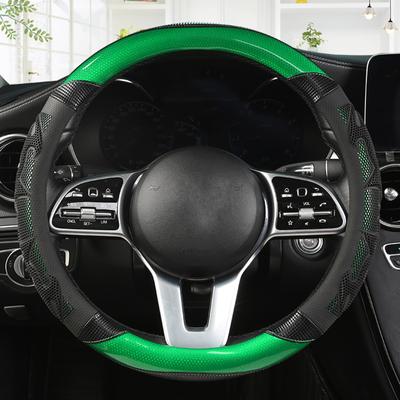 Универсальный кожаный светоотражающий чехол на руль автомобиля 38 см, автомобильный Стайлинг, спортивные чехлы на руль, противоскользящие автомобильные аксессуары
