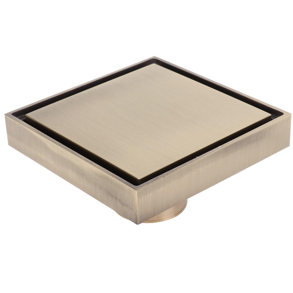 10x10cm/3.9x3.9in Shower Floor Drain Brass Material Floor Drain Strainer  Hotel Use