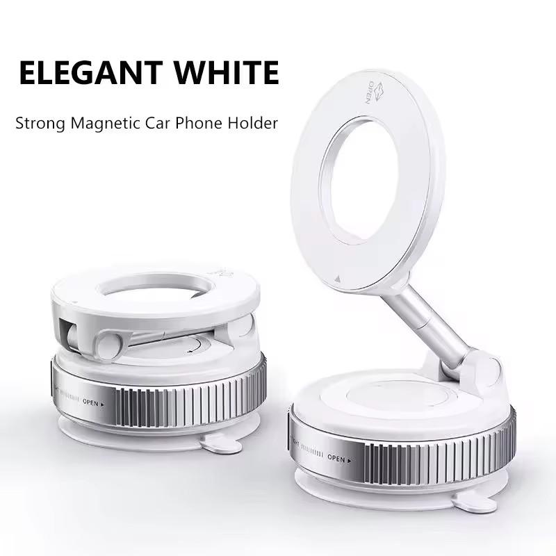 Vacuum Magnetic Car Phone Holder 360 ° Adjustable Suction Cup Holder Magnetic Car Phone Holder Pocket Sized Foldable Car Holder