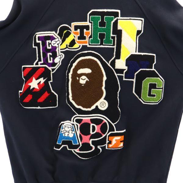 A Bathing Ape Back Embroidery Stajan M Navy Blouson Men's Used