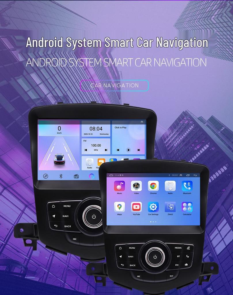 Совместимая 8-дюймовая Android-навигация для Cruze - Беспроводной CarPlay и Bluetooth с HD-камерой заднего вида.