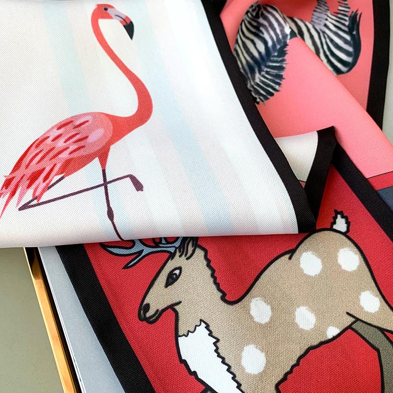 Тонкий и узкий шелковый шарф в стиле ретро, ​​женский декоративный остроконечный шарф, сумка-перевязка, пояс для волос, лента, шарф