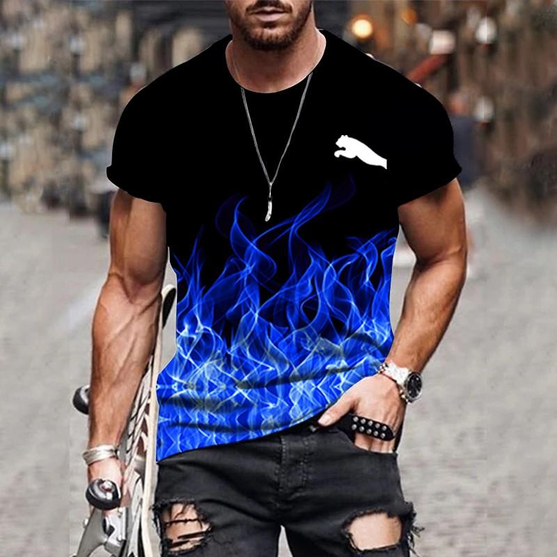 Мужская футболка с градиентным дизайном, с принтом, повседневная, с коротким рукавом, для улицы, уличная мода, мужская рубашка, одежда больших размеров