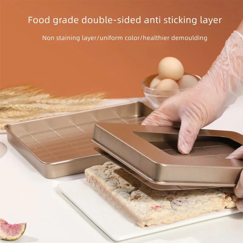 Высококачественная золотистая форма для нуги из углеродистой стали, форма для выпечки с дном в виде снежинки, антипригарная форма для выпечки, охлаждающая форма для застывания, тарелка для нуги