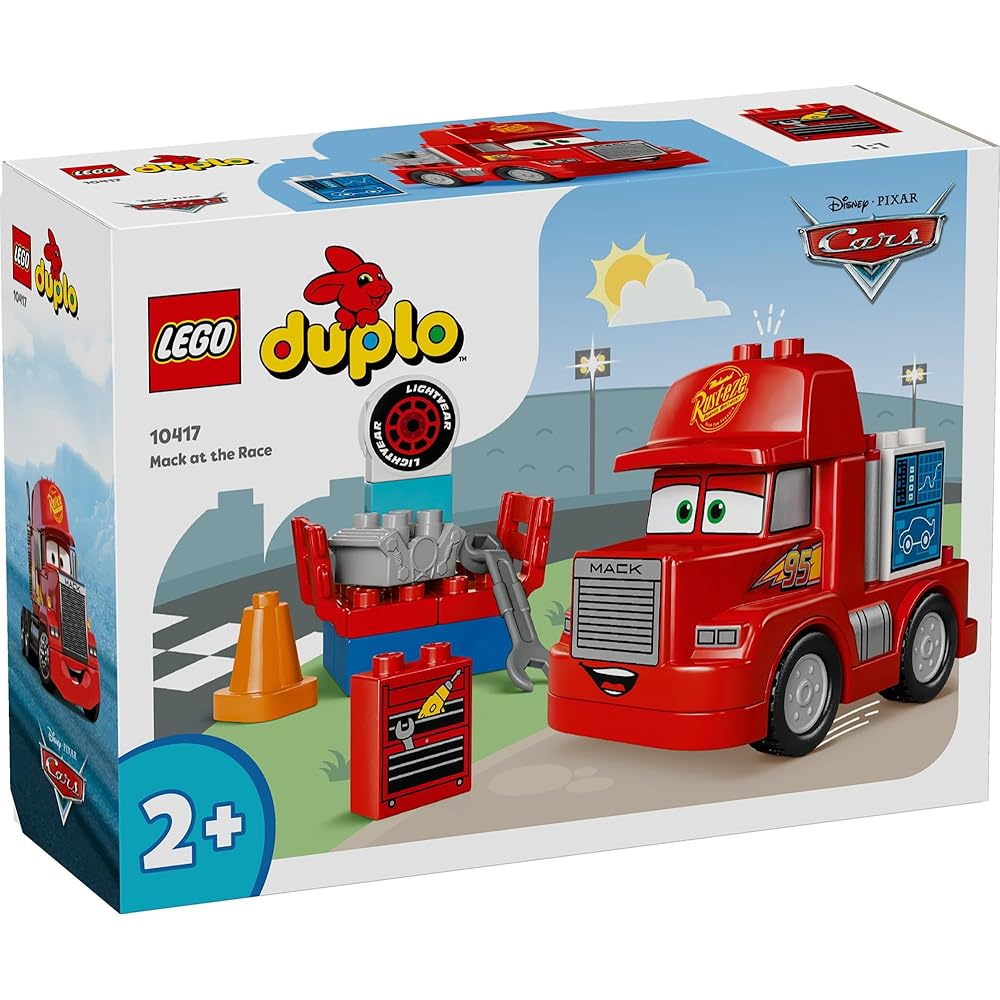 LEGO DUPLO Race Track Toy Set for Kids 1.5-4 Years Old with Vehicles and Blocks 10417