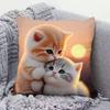 Square Pillowcase Cute Cat Pillow Sofa Cushion Covers Lumbar Cushion for Women