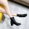 Women Thick Heel Medium Heel Boots Women's  New Winter Square Toe Back Zipper Increased Casual Short Boots Shoes for Women