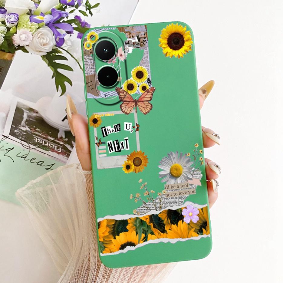 Чехол для Xiaomi Poco M7 Plus PocoM7 4G Красивая Девушка Подсолнух Расписной Чехол для Телефона Для Xiaomi Poco M7 Pro PocoM7 Plus 5G Мягкие Fundas