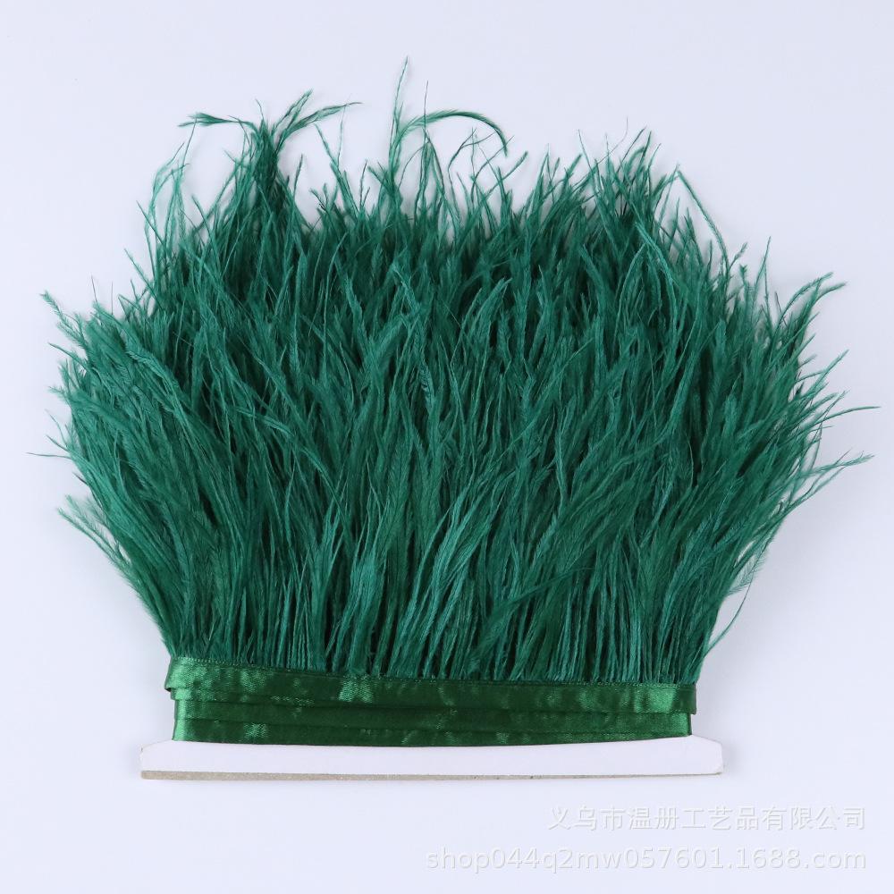 8-10 см Страусиная отделка Хаки Перьевая лента Бахрома для шитья Высокое качество Plumas Поделки Костюмы Украшение для вечеринки