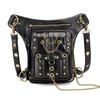 Johnature Punk Rivet Women Waist Pack Outdoor Chain Moto & Biker Belt Bag Pu Leather Multifunctional Shoulder Bags