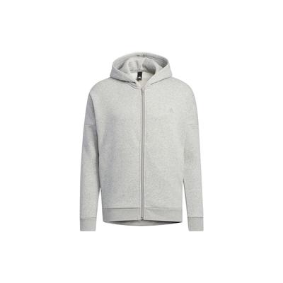 adidas Сплошной цвет, простая куртка с капюшоном на молнии с буквенным принтом, топы унисекс, серый HM2683