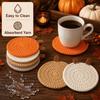 Halloween Knit Cup Mats Crochet Coffee Mugs Mats Creative Pumpkin Coasters  Fall Table Decor